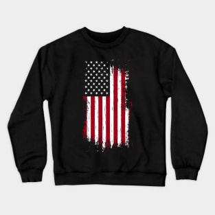 Grunge American Flag Crewneck Sweatshirt